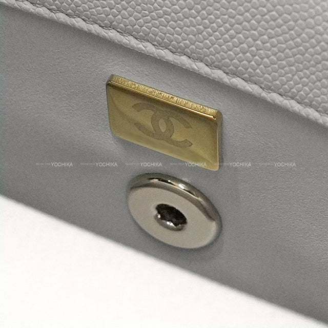 CHANEL Shoulder bag Matelasse COCO Handle XXS 2Way Chain Grey Graind Calf(Caviarskin) Champagne Gold HW AS2215[BRAND NEW][Authentic]