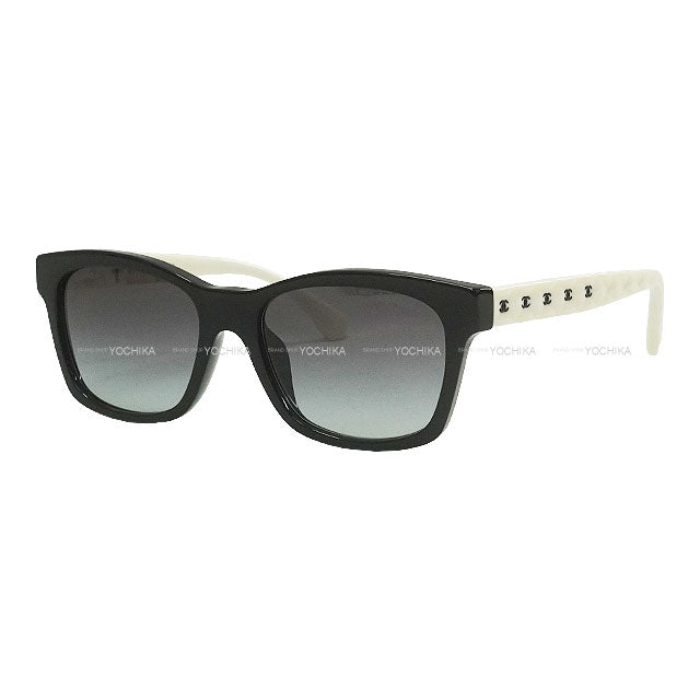 CHANEL sunglass Square shape Matelasse COCO mark Bicolor Blanc (White)/Noir (Black) Polyamide CH5484[BRAND NEW][Authentic]