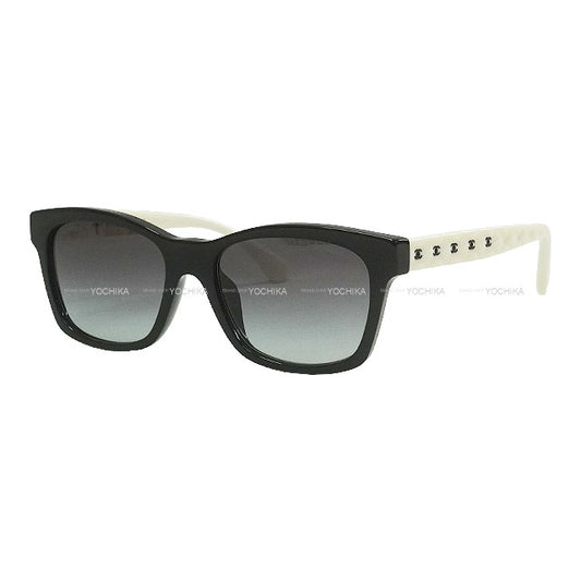 CHANEL sunglass Square shape Matelasse COCO mark Bicolor Blanc (White)/Noir (Black) Polyamide CH5484[BRAND NEW][Authentic]