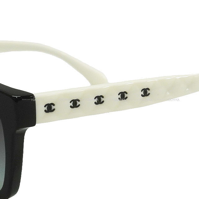 CHANEL sunglass Square shape Matelasse COCO mark Bicolor Blanc (White)/Noir (Black) Polyamide CH5484[BRAND NEW][Authentic]