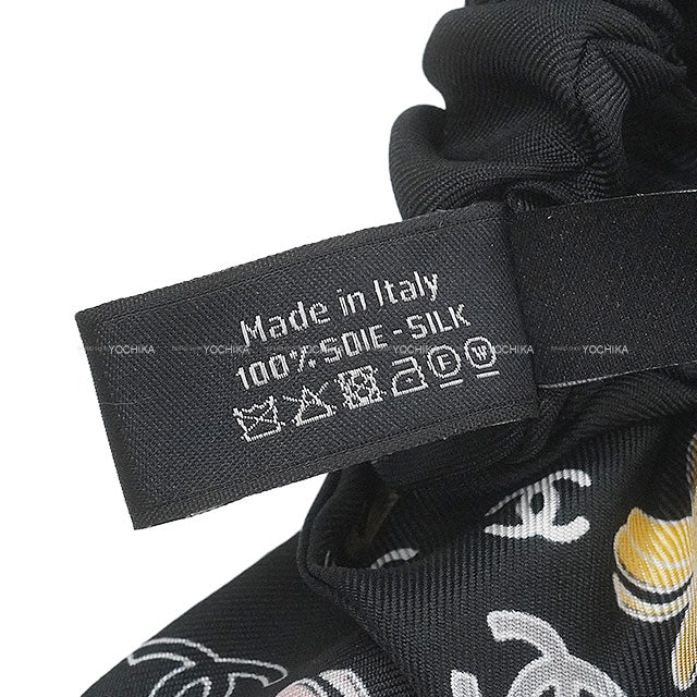 2025 SS CHANEL hair accessories Ribbon Chouchou Coco Mark Motif Noir (Black)/Pink Silk AAA927[BRAND NEW][Authentic]
