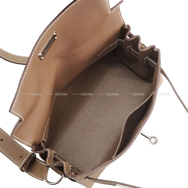 [Pre-loved] HERMES Shoulder bag Kelly Messenger 24 PM Etoupe Evercolor Silver HW Stamp W[LIKE NEW][Authentic]