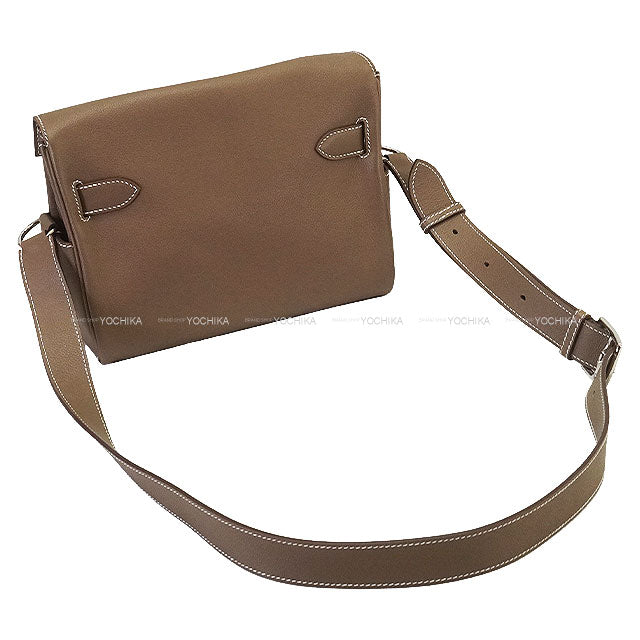 [Pre-loved] HERMES Shoulder bag Kelly Messenger 24 PM Etoupe Evercolor Silver HW Stamp W[LIKE NEW][Authentic]