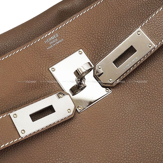 [Pre-loved] HERMES Shoulder bag Kelly Messenger 24 PM Etoupe Evercolor Silver HW Stamp W[LIKE NEW][Authentic]