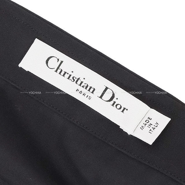 Dior Camisole Blouse logo embroidery Noir (Black) Cotton #36 Silver HW 521B87A3356[BRAND NEW][Authentic]