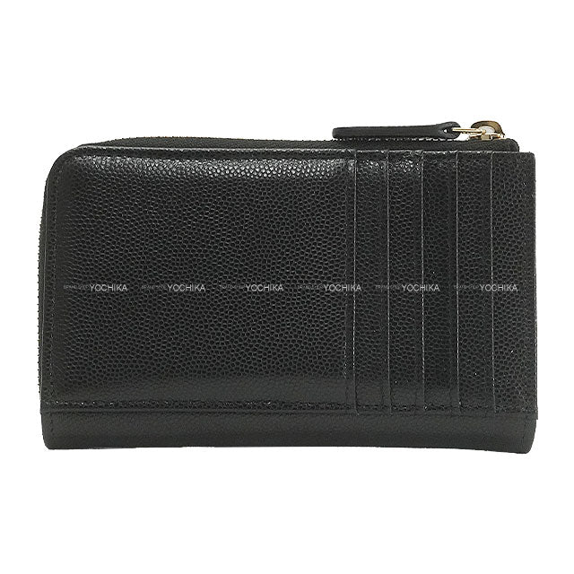 CHANEL card holder Fragment Coin Card Case CC Logo Reproduction Noir (Black) Graind Calf(Caviarskin) Champagne Gold HW AP4661[BRAND NEW][Authentic]