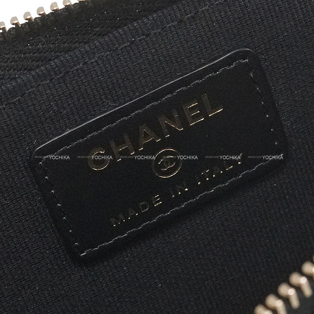 CHANEL card holder Fragment Coin Card Case CC Logo Reproduction Noir (Black) Graind Calf(Caviarskin) Champagne Gold HW AP4661[BRAND NEW][Authentic]