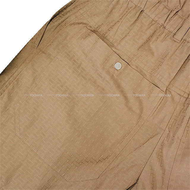 2025SS New HERMES Overall Combi Short Pants All in One H Mosaic Etoupe Cotton100% #34 Silver HW[BRAND NEW][Authentic]