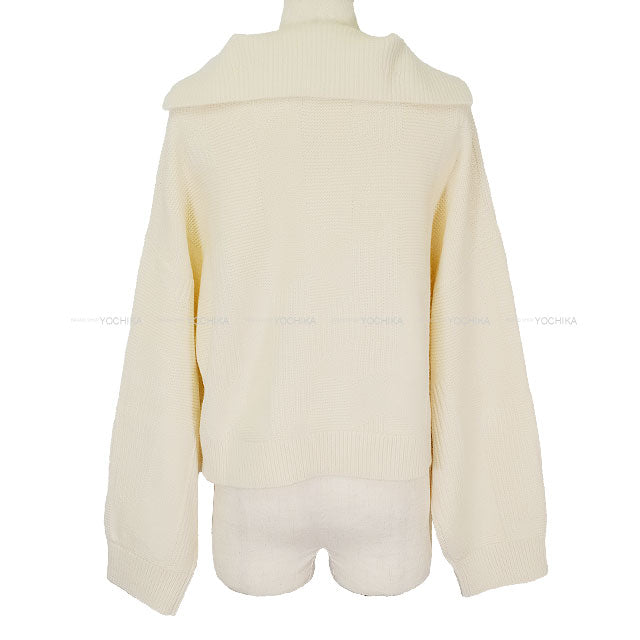 2025AW New HERMES Sweater H motif Long sleeves Blanc natural Wool/Nylon #34[BRAND NEW][Authentic]
