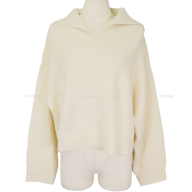 2025AW New HERMES Sweater H motif Long sleeves Blanc natural Wool/Nylon #34[BRAND NEW][Authentic]