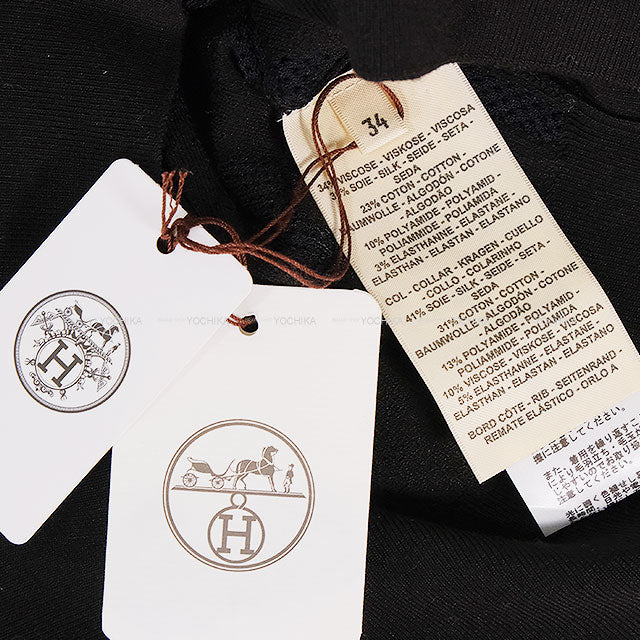 2025AW New HERMES Sweater Knit Short sleeve Palefroi Remix Navy/Noir (Black) Rayon/silk/cotton/nylon/polyurethane #34[BRAND NEW][Authentic]
