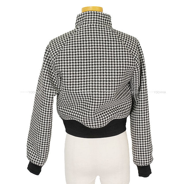 2022SS Dior Blouson Stand collar blouson cross-woven lattice Noir (Black)/Blanc (White) Virgin wool/Silk ♯34 78153 211C15A1110[EXCELLENT][Authentic]