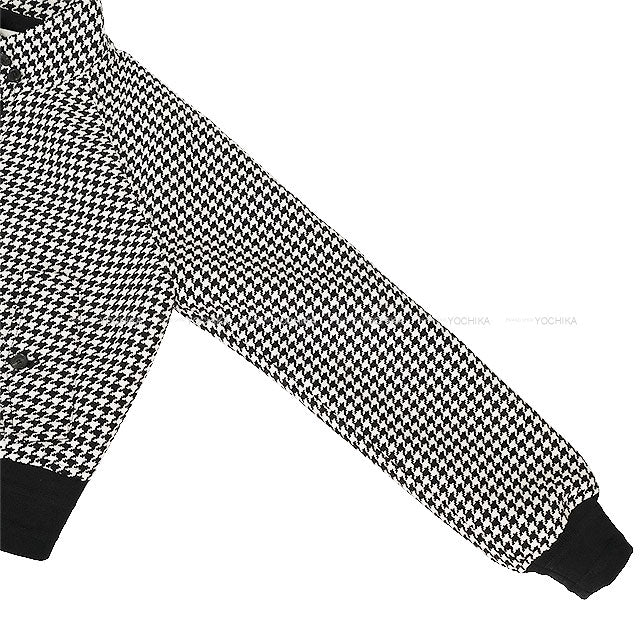 2022SS Dior Blouson Stand collar blouson cross-woven lattice Noir (Black)/Blanc (White) Virgin wool/Silk ♯34 78153 211C15A1110[EXCELLENT][Authentic]