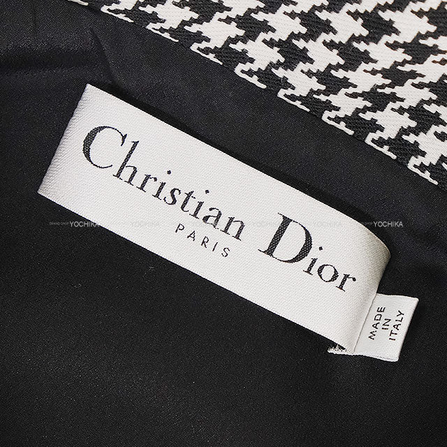 2022SS Dior Blouson Stand collar blouson cross-woven lattice Noir (Black)/Blanc (White) Virgin wool/Silk ♯34 78153 211C15A1110[EXCELLENT][Authentic]