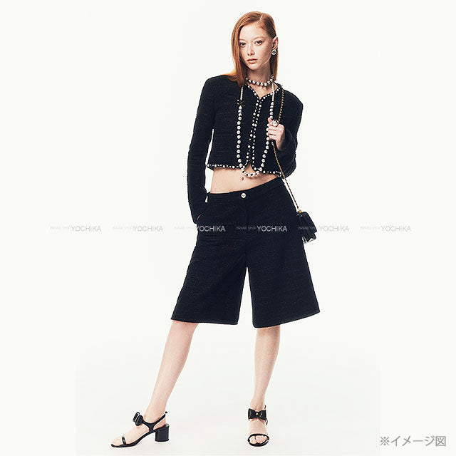 2025SS Pre CHANEL Pants Bermuda shorts Picot Kroeber COCObutton Tweed Noir (Black) Viscose/Cotton/Polyamide ♯34 P78981V71196NC065[BRAND NEW][Authentic]