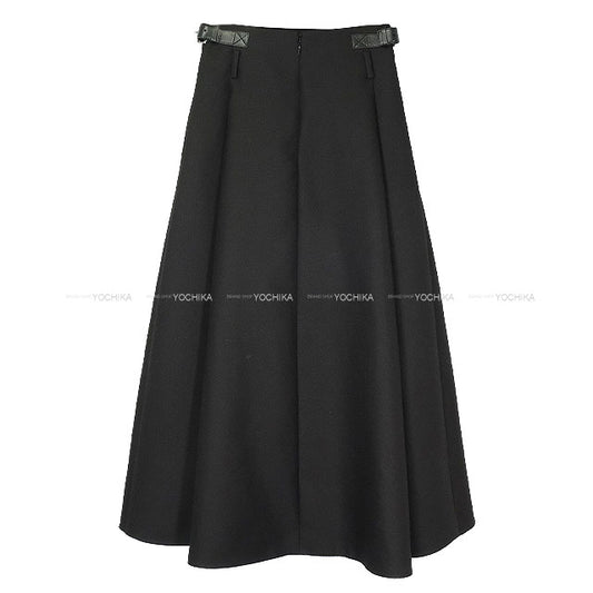 2025SS Dior long skirt Casual With belt Noir (Black) Virgin wool/Silk ♯34 Silver HW 93751 521J06A1758[BRAND NEW][Authentic]
