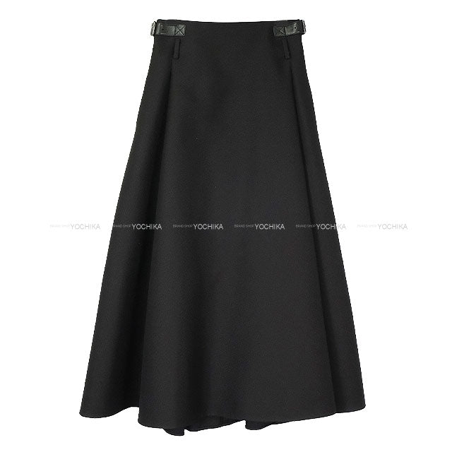 2025SS Dior long skirt Casual With belt Noir (Black) Virgin wool/Silk ♯34 Silver HW 93751 521J06A1758[BRAND NEW][Authentic]