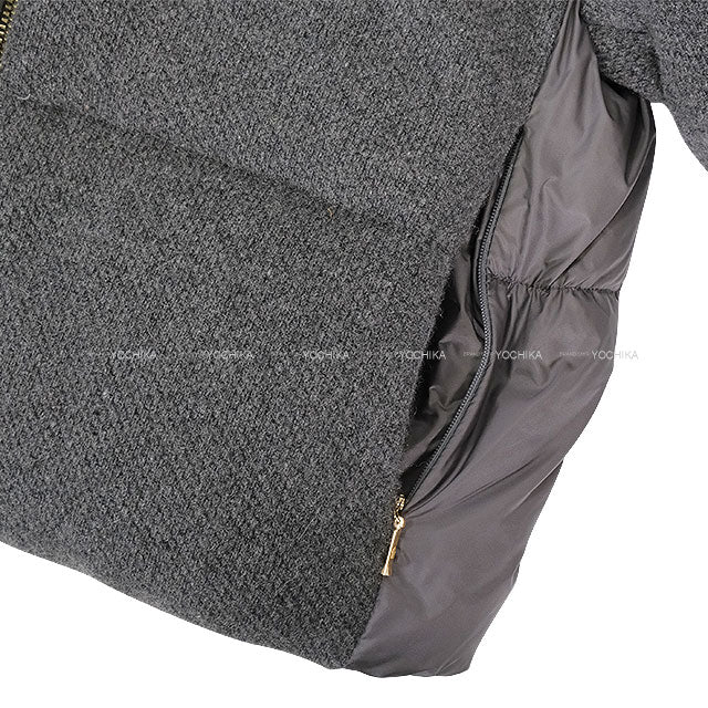 2024SS MONCLER Down jacket Short Grey Cashmere/Wool ♯00 Champagne Gold HW J20931A00112 89APS[EXCELLENT][Authentic]