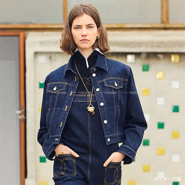 2025 Cruise NEW CHANEL Denim jacket COCO Mark Button Indigo Cotton #34 Silver HW P78799[BRAND NEW][Authentic]