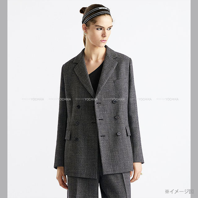 2025 SS NEW Dior Tailored jacket Blazer Dior Graphique Grey Wool #32[BRAND NEW][Authentic]