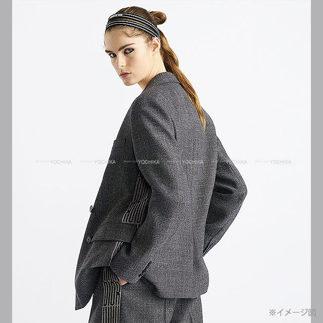 2025 SS NEW Dior Tailored jacket Blazer Dior Graphique Grey Wool #32[BRAND NEW][Authentic]
