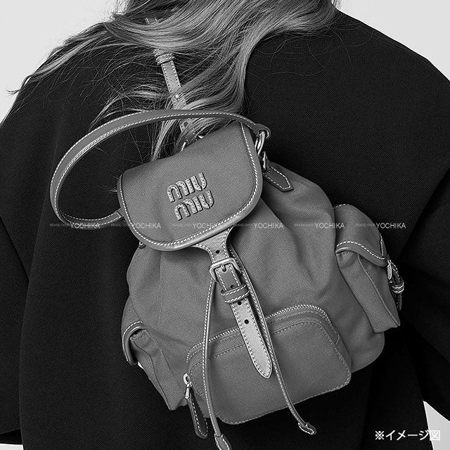 Miu Miu Backpack/daypack/Ruck sack Leather Backpack Noir (Black) Calf Gold HW 5BZ043[EXCELLENT][Authentic]