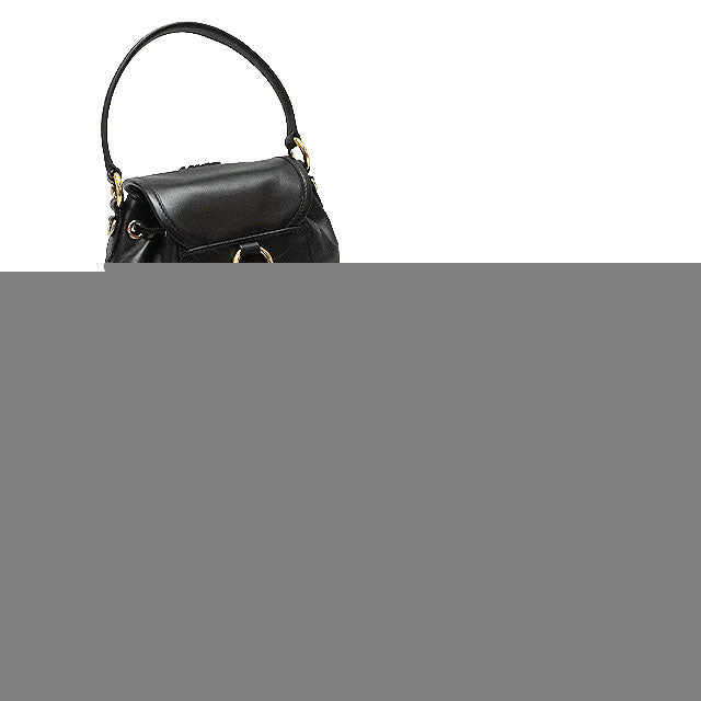 Miu Miu Backpack/daypack/Ruck sack Leather Backpack Noir (Black) Calf Gold HW 5BZ043[EXCELLENT][Authentic]