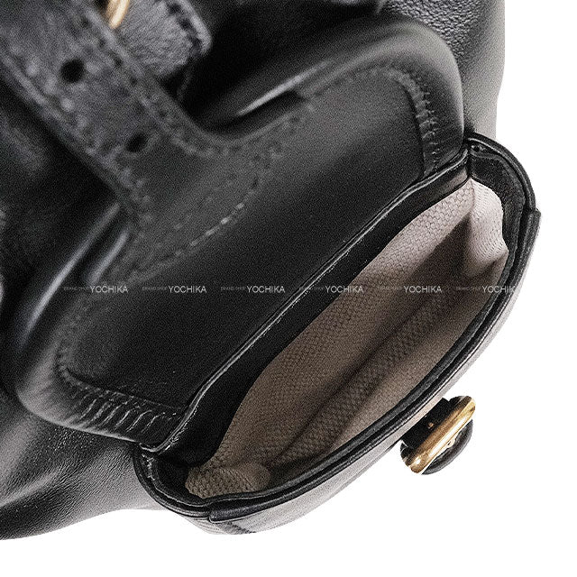 Miu Miu Backpack/daypack/Ruck sack Leather Backpack Noir (Black) Calf Gold HW 5BZ043[EXCELLENT][Authentic]