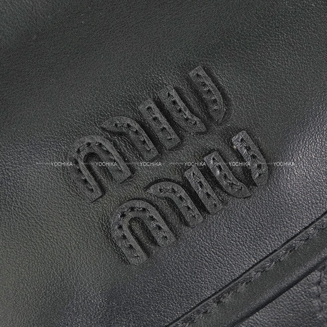 Miu Miu Backpack/daypack/Ruck sack Leather Backpack Noir (Black) Calf Gold HW 5BZ043[EXCELLENT][Authentic]