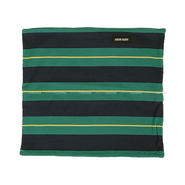 Miu Miu Tube top Stripe jersey Tops Billiards green/Blue Cotton #S MJT708[BRAND NEW][Authentic]