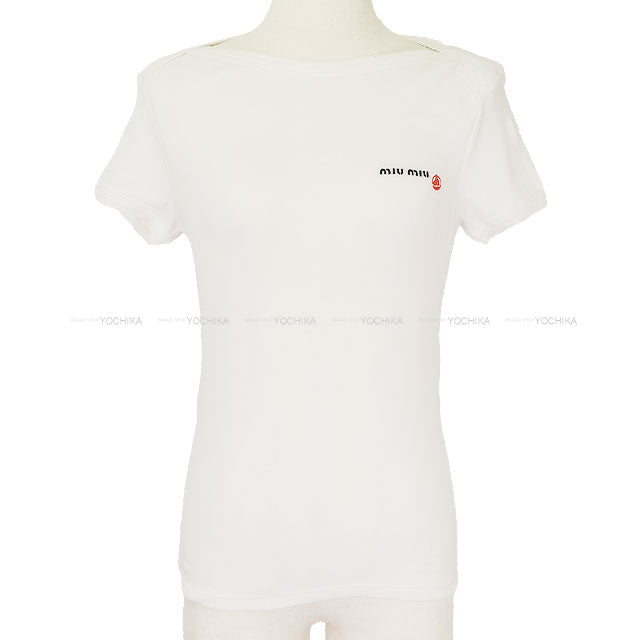 Miu Miu Short sleeve t shirt Petit Bateau Stretch Jersey Slim Blanc (White) Cotton/Polyurethane #M MJN563[BRAND NEW][Authentic]