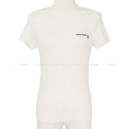 Miu Miu Short sleeve t shirt Petit Bateau Stretch Jersey Slim Blanc (White) Cotton/Polyurethane #M MJN563[BRAND NEW][Authentic]