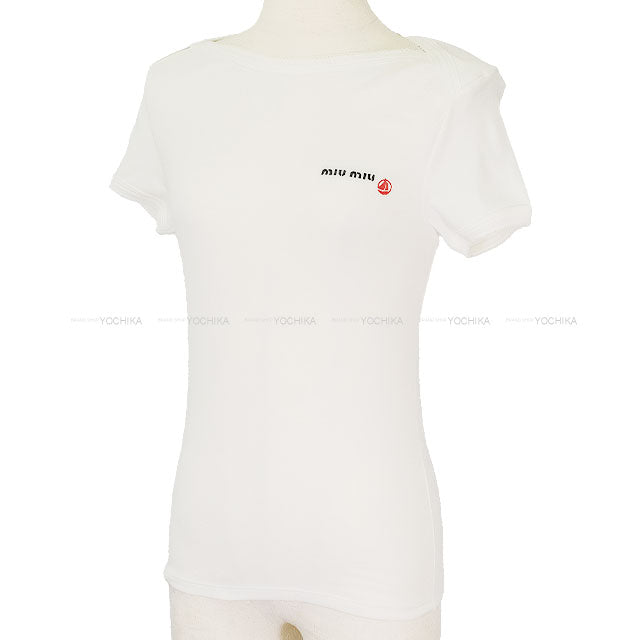 Miu Miu Short sleeve t shirt Petit Bateau Stretch Jersey Slim Blanc (White) Cotton/Polyurethane #M MJN563[BRAND NEW][Authentic]