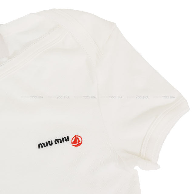 Miu Miu Short sleeve t shirt Petit Bateau Stretch Jersey Slim Blanc (White) Cotton/Polyurethane #M MJN563[BRAND NEW][Authentic]