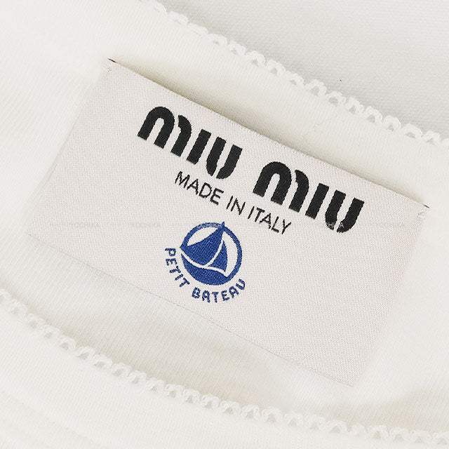 Miu Miu Short sleeve t shirt Petit Bateau Stretch Jersey Slim Blanc (White) Cotton/Polyurethane #M MJN563[BRAND NEW][Authentic]