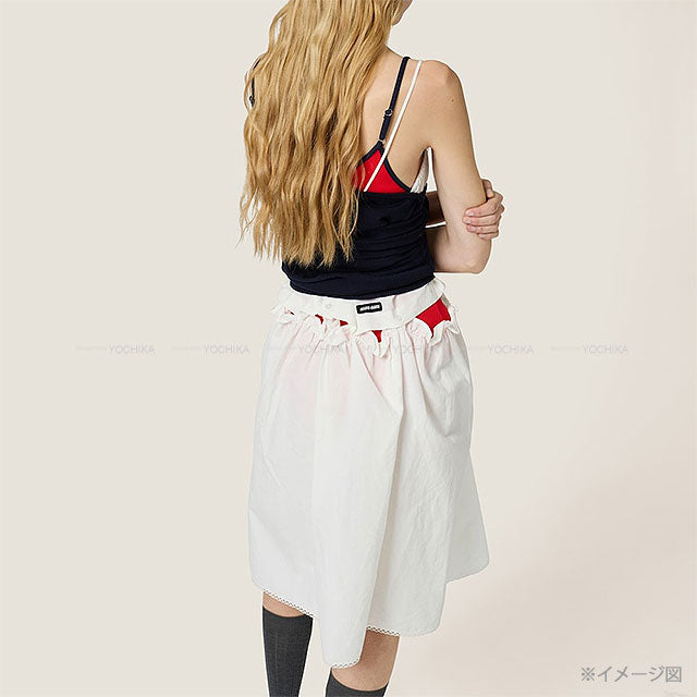 Miu Miu One‐piece dress Dress Slub poplin Blanc (White) Cotton/Linen #36 MF5779[BRAND NEW][Authentic]