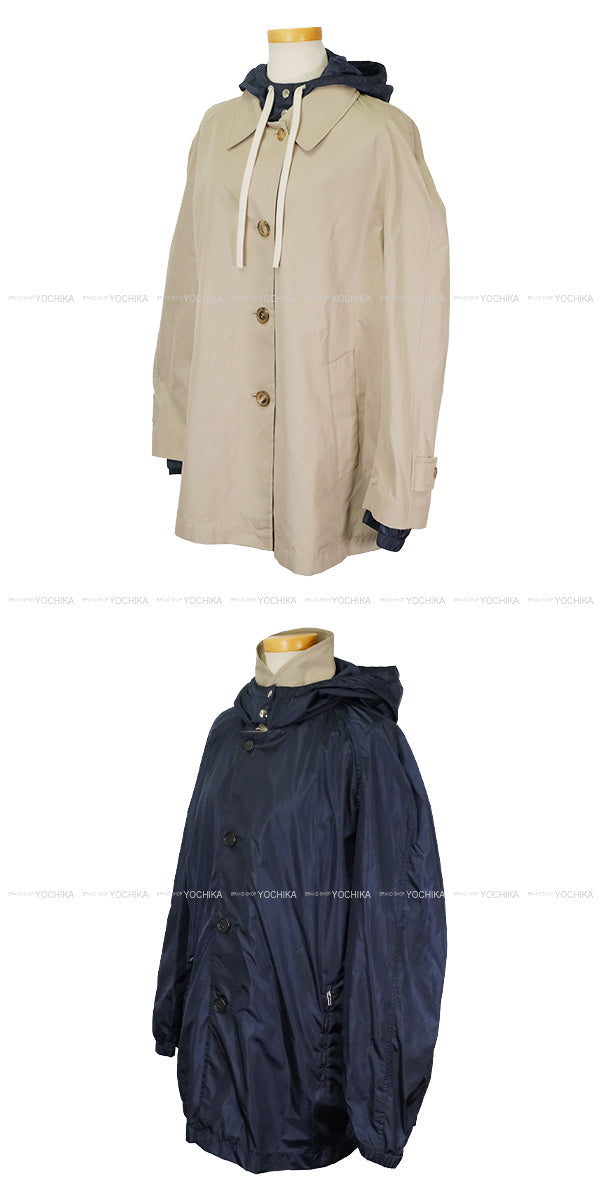 Miu Miu Blouson Panama cotton technical pongee Grey/Navy Cotton/Polyester ＃36[EXCELLENT][Authentic]