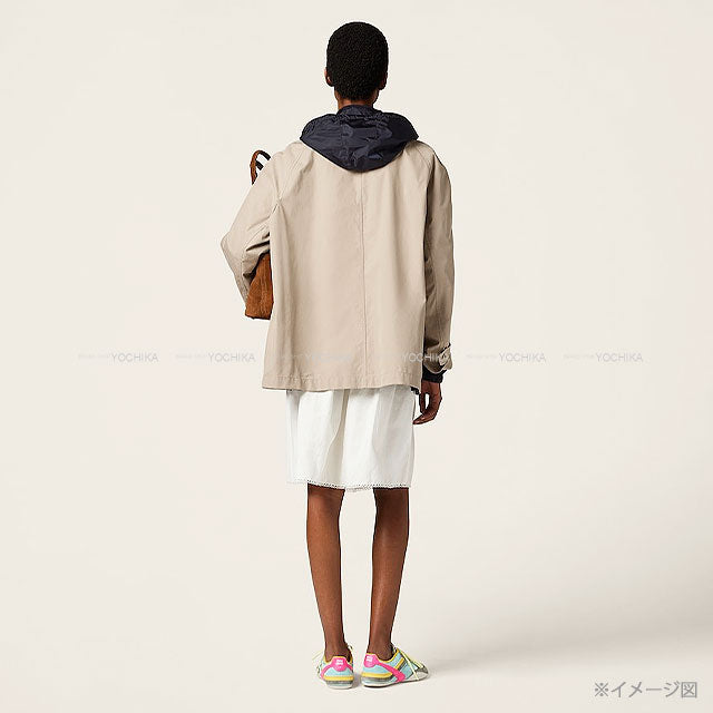 Miu Miu Blouson Panama cotton technical pongee Grey/Navy Cotton/Polyester ＃36[EXCELLENT][Authentic]