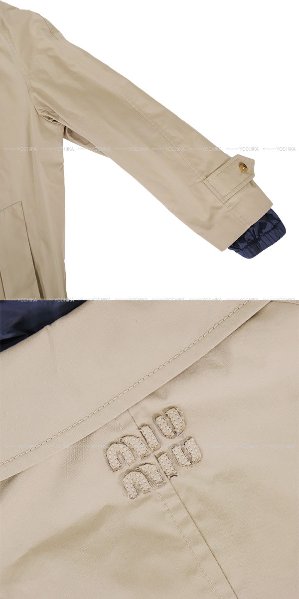 Miu Miu Blouson Panama cotton technical pongee Grey/Navy Cotton/Polyester ＃36[EXCELLENT][Authentic]