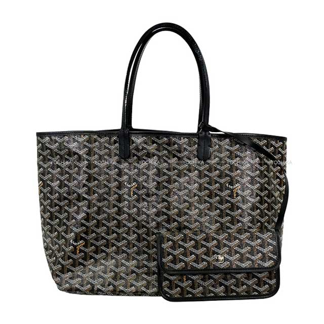[Pre-loved] GOYARD tote bag SAINT LOUI PM Noir (Black) PVC coated canvas Silver HW[USED SA][Authentic]
