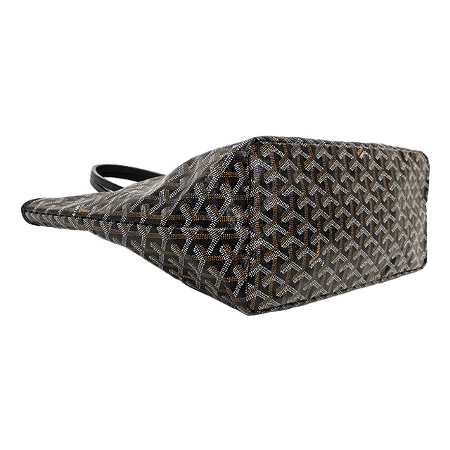 [Pre-loved] GOYARD tote bag SAINT LOUI PM Noir (Black) PVC coated canvas Silver HW[USED SA][Authentic]