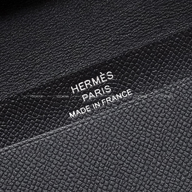 HERMES Bi-fold wallet Bearn Mini Card holder With Coin purse SO BLACK Monochrome Noir (Black) Veau Madame Black HW Stamp W[BRAND NEW][Authentic]