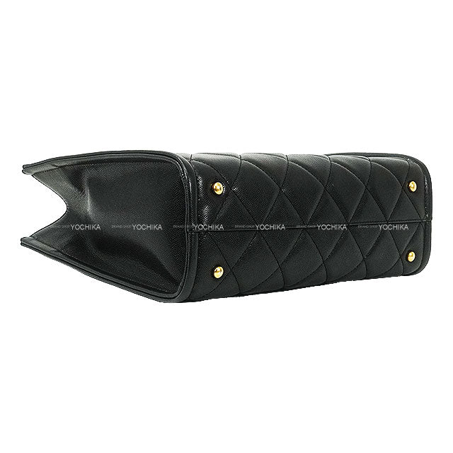 [Pre-loved] A/W 2024～2025 CHANEL tote bag Small Shopping Bag Coco Marc Matrasse with Mini matrasse Charm Noir (Black) Graind Calf(Caviarskin) Gold HW AS4940[LIKE NEW][Authentic]