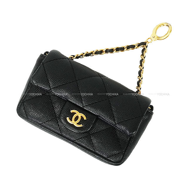 [Pre-loved] A/W 2024～2025 CHANEL tote bag Small Shopping Bag Coco Marc Matrasse with Mini matrasse Charm Noir (Black) Graind Calf(Caviarskin) Gold HW AS4940[LIKE NEW][Authentic]