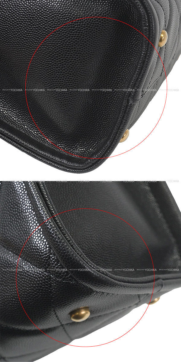 [Pre-loved] A/W 2024～2025 CHANEL tote bag Small Shopping Bag Coco Marc Matrasse with Mini matrasse Charm Noir (Black) Graind Calf(Caviarskin) Gold HW AS4940[LIKE NEW][Authentic]