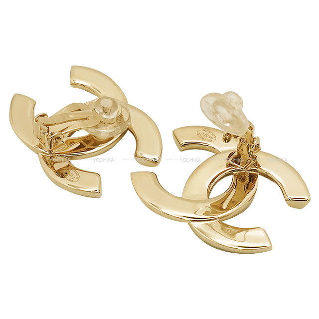 CHANEL earrings Big Coco mark Logo Champagne Gold HW ABE811[BRAND NEW][Authentic]