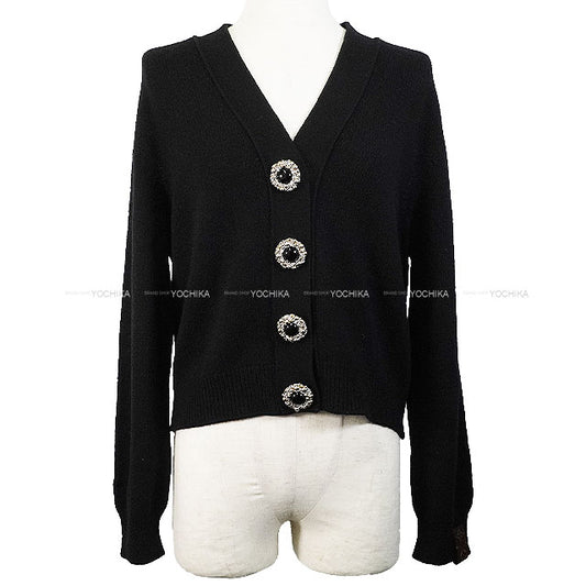 2024SS LOUIS VUITTON Cardigan Jewel Button Monogram Tab Noir (Black) Cashmere/Wool #L 1AFOV8[EXCELLENT][Authentic]