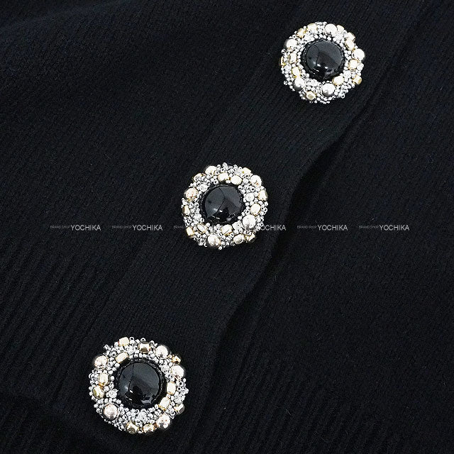 2024SS LOUIS VUITTON Cardigan Jewel Button Monogram Tab Noir (Black) Cashmere/Wool #L 1AFOV8[EXCELLENT][Authentic]
