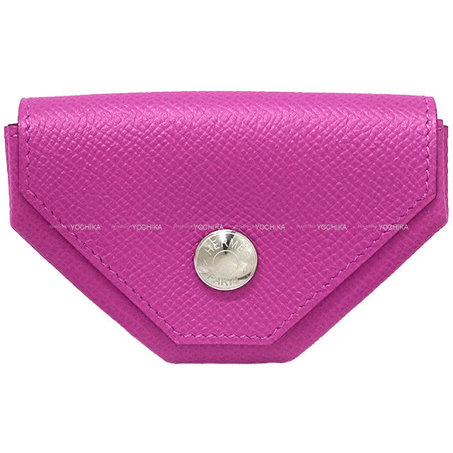 HERMES change purse PORTE MONNAIE LE 24 Magnolia Veau Epsom Silver HW Stamp A[EXCELLENT][Authentic]