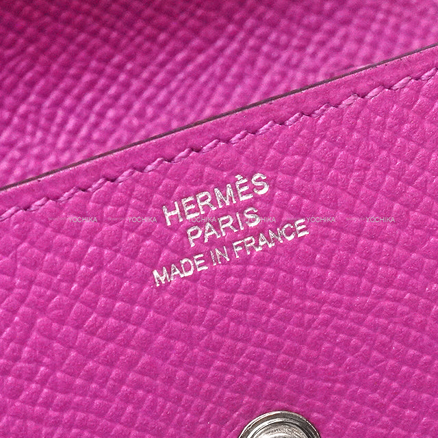 HERMES change purse PORTE MONNAIE LE 24 Magnolia Veau Epsom Silver HW Stamp A[EXCELLENT][Authentic]